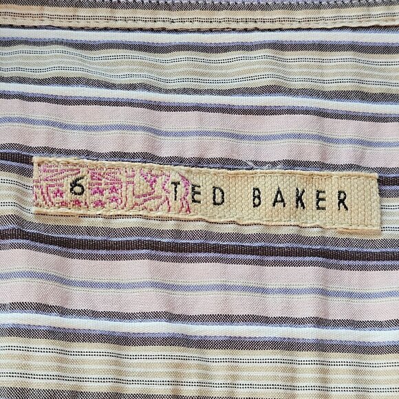 Ted Baker Women Button Shirt 6 Lavender Light Academia Coastal Quiet Luxury - Picture 6 of 15